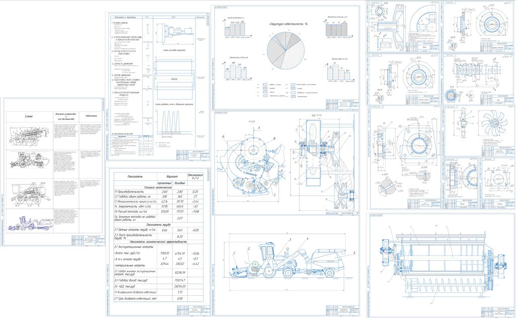 Чертеж Техническое обеспечение процесса уборки зерновых культур в ИООО «БелАгрокультура» Ивацевичского района с модернизацией соломосепаратора зерноуборочного комбайна КЗР-10 "Полесье ротор""