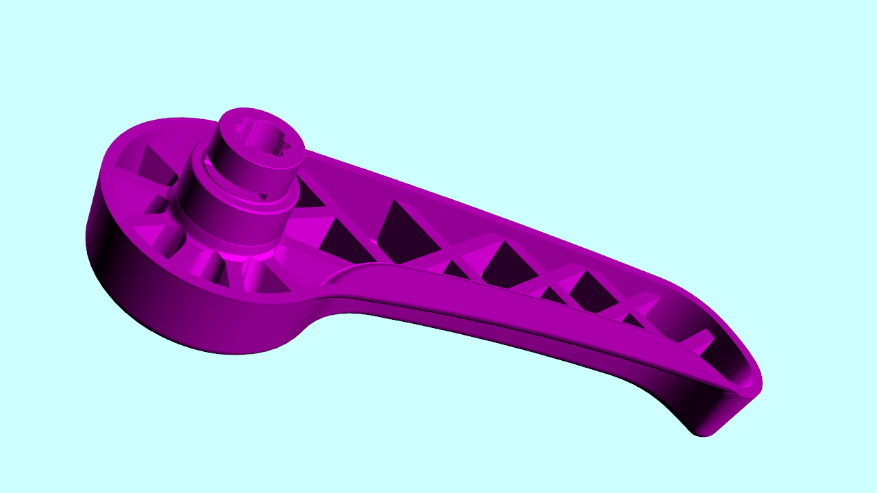 3D модель Ручка спинки кресла водителя (усиленная) для а/м Chrysler Sebring, Dodge Stratus, Volga Siber