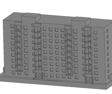 3D модель 3Д-модель многоэтажного дома