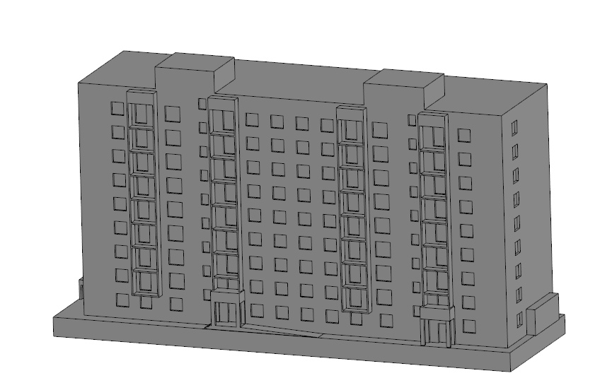 3D модель 3Д-модель многоэтажного дома