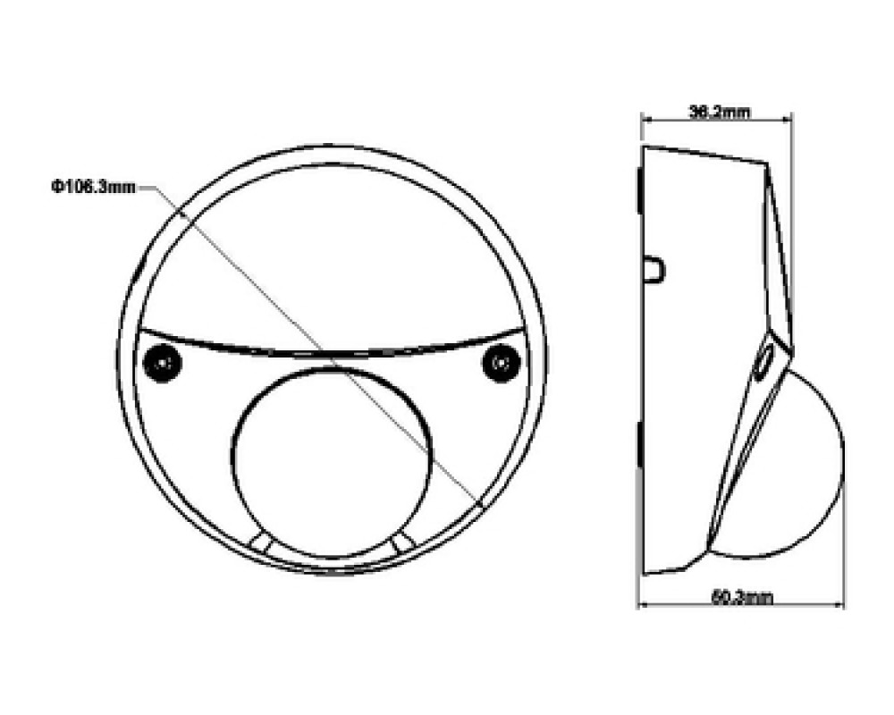 Чертеж Кронштейн для видеокамеры потолочный CCTV-камера Dahua DH-HAC-HDBW2221FP