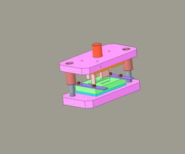 3D модель 3D-модель последовательного штампа с шаговыми ножами.