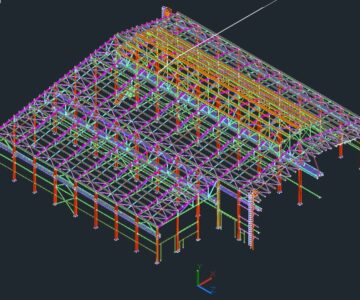 3D модель Каркас производственного цеха из металлоконструкций 60*36 м