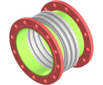 3D модель Компенсатор сильфонный осевой фланцевый ST-F 01 c внутренним экраном