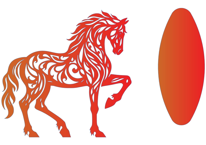 Чертеж Конь статуэтка (лазерный рез)