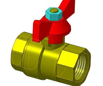 3D модель Кран шаровый вн.-вн. с бабочкой 1/2" DN15 PN25-40