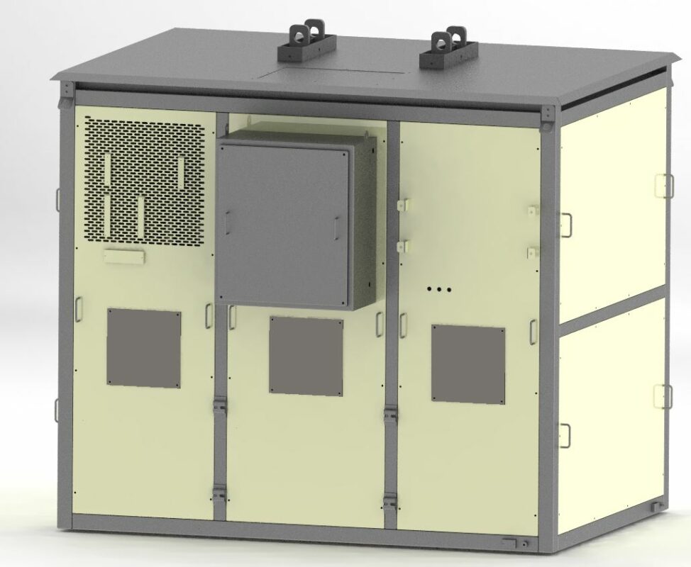 3D модель Корпус комплектного распред устройства (КРУ) 2500 х 2121 х 2205.