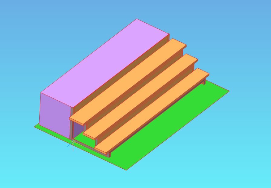 3D модель Лестница на дачу 3000х855х700 мм.