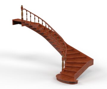 3D модель Лестница межэтажная деревянная 5655х2267х3422 мм