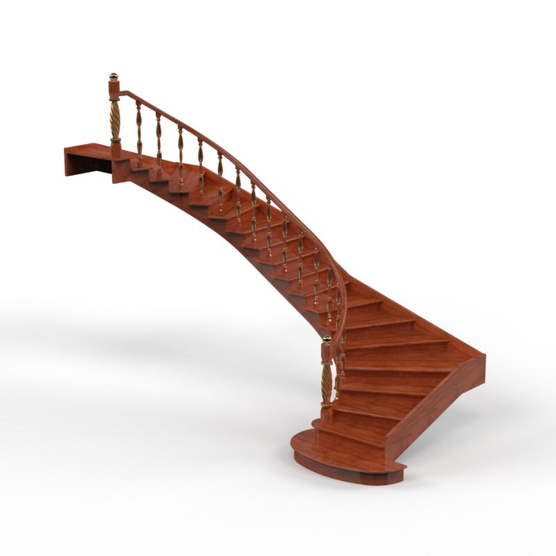 3D модель Лестница межэтажная деревянная 5655х2267х3422 мм