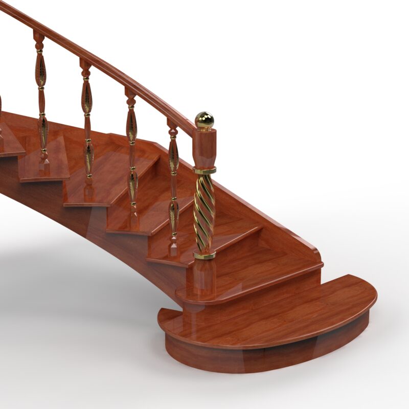 3D модель Лестница межэтажная деревянная 5655х2267х3422 мм