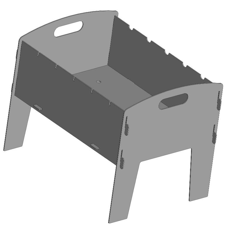 3D модель Мангал 374мм х 270мм х 290мм