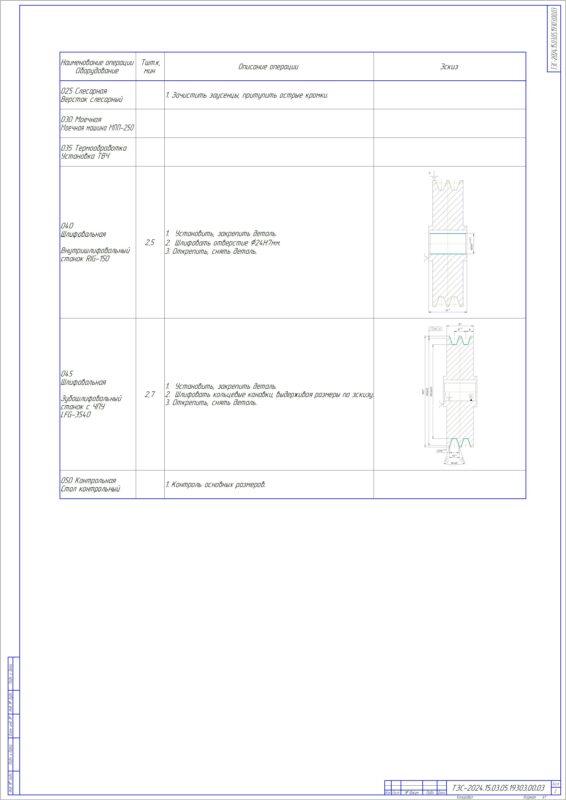 Чертеж ВКР Разработка технологического процесса на изготовление детали «Шкив» и средств технологического оснащения для его реализации