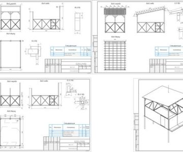 Чертеж Навес для пухто 3900х5400