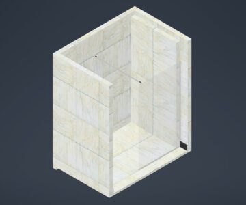 3D модель Душевая перегородка со штангой