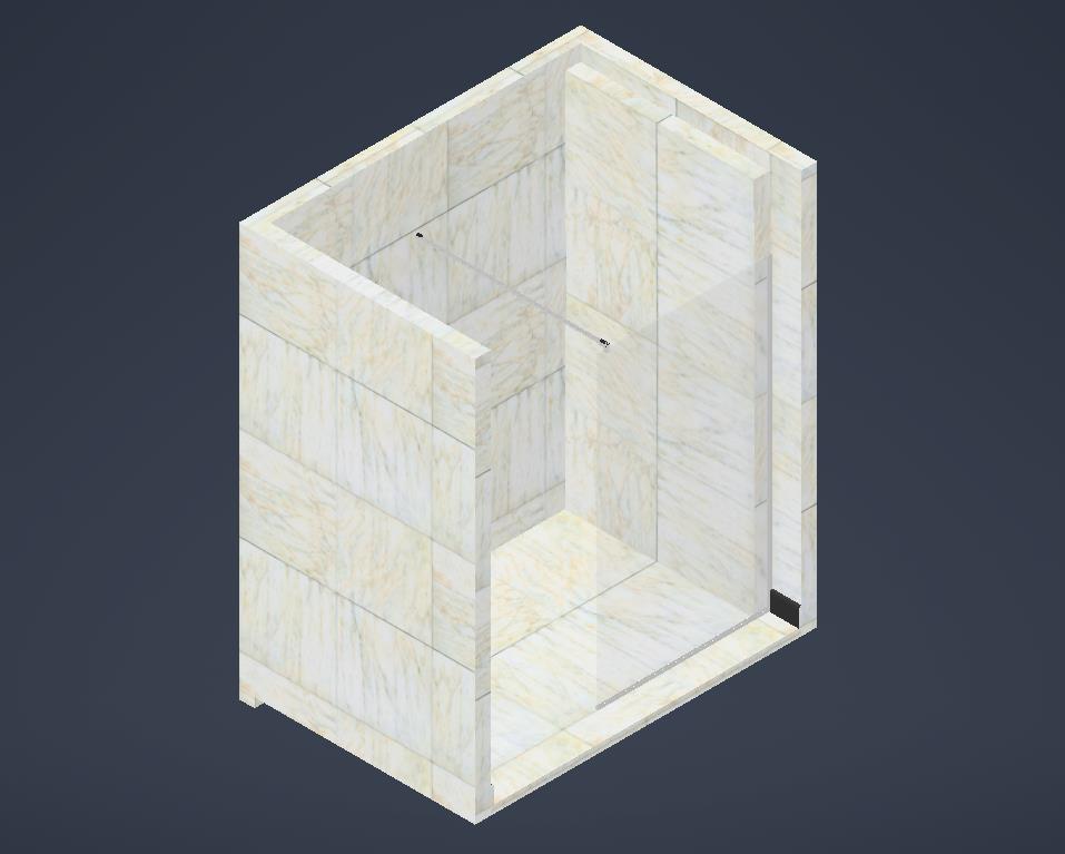 3D модель Душевая перегородка со штангой