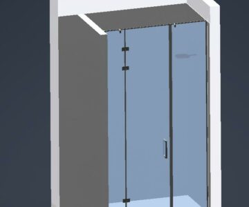3D модель Душевая перегородка со штангой в проем 1601х2973 мм