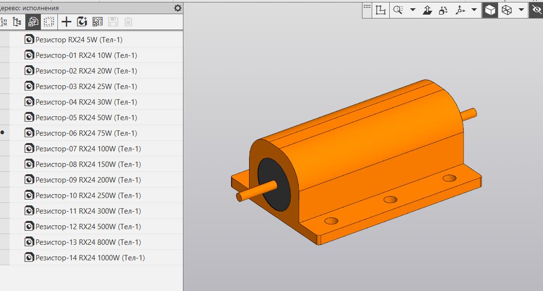 3D модель Резисторы RXG24 серии