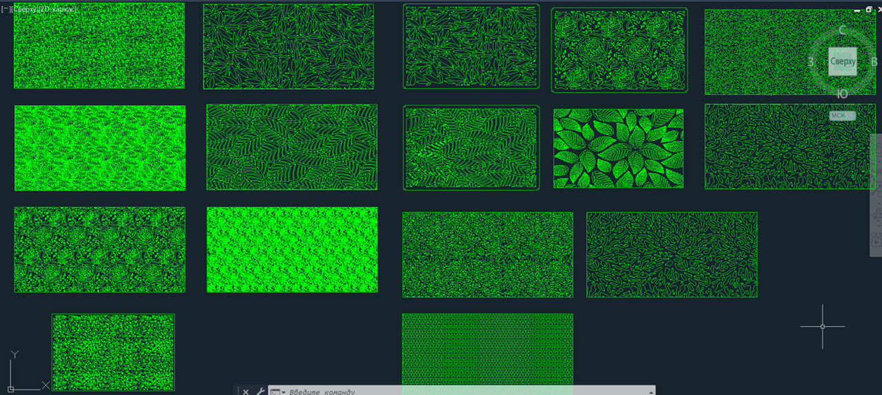 Чертеж Панно Листья