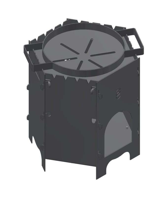 Чертеж Мангал-печь шестигранный