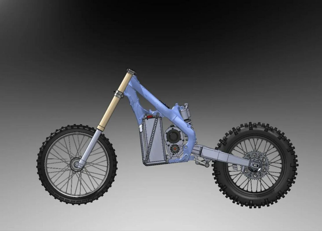 3D модель Проект конверсии в электро мотоцикл Honda CRF450 12'