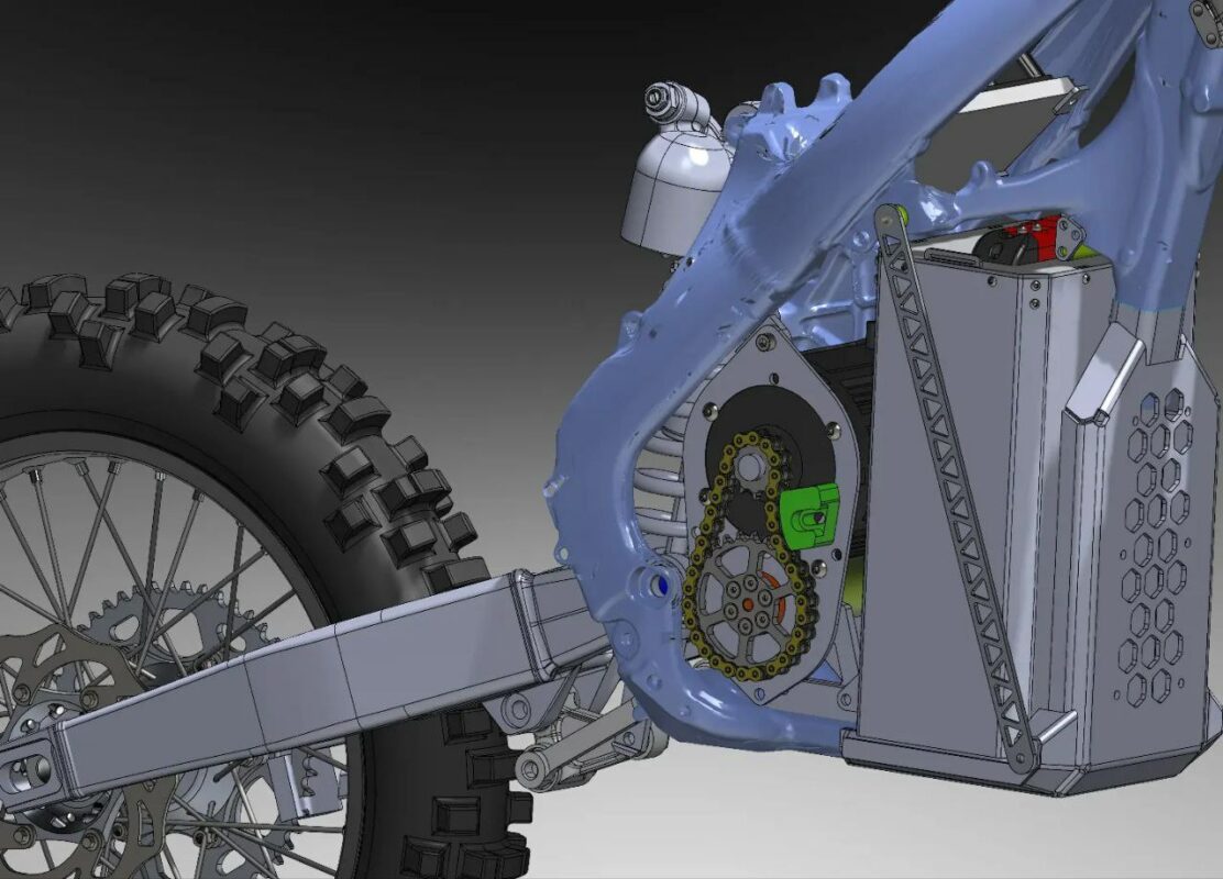 3D модель Проект конверсии в электро мотоцикл Honda CRF450 12'