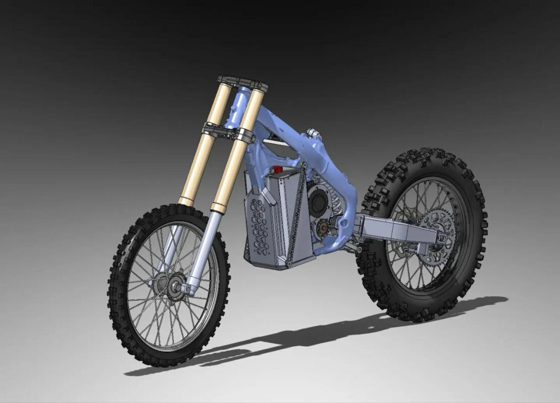 3D модель Проект конверсии в электро мотоцикл Honda CRF450 12'