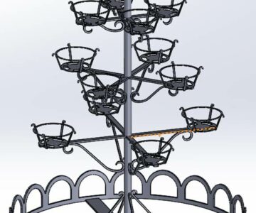 3D модель Цветочная подставка - общая высота 2000 мм.