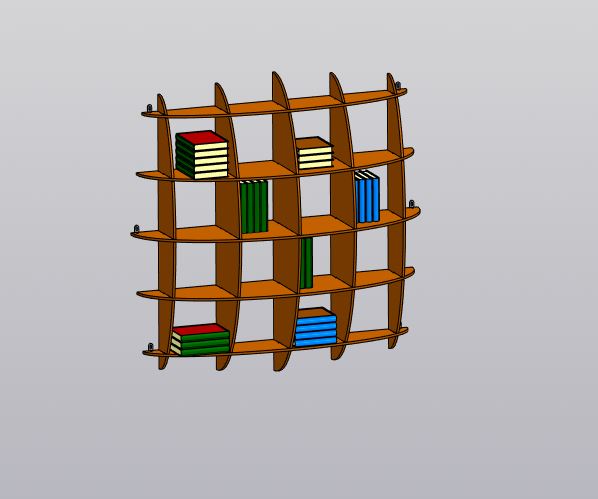 Чертеж Полки книжные 1250х1250х300