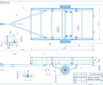 Чертеж Прицеп легковой до 750 кг