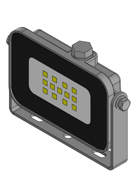 3D модель Прожектор светодиодный СДО 07-10 IP65 серый IEK