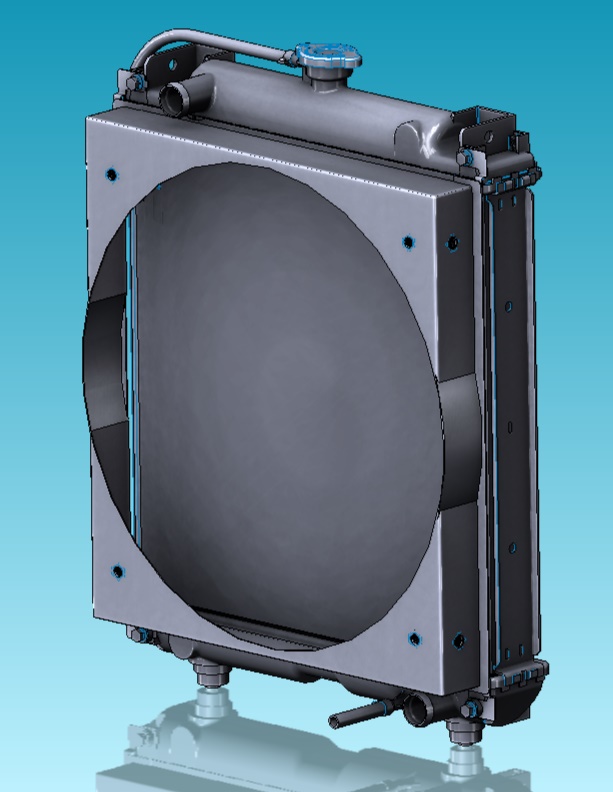 3D модель Радиатор к двигателю Mitsubishi S3L2-61SD-NP2