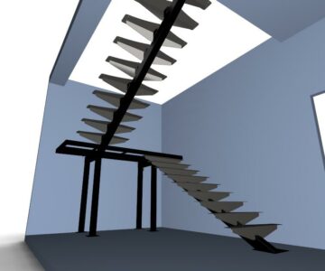 3D модель Лестница для частного дома на второй этаж