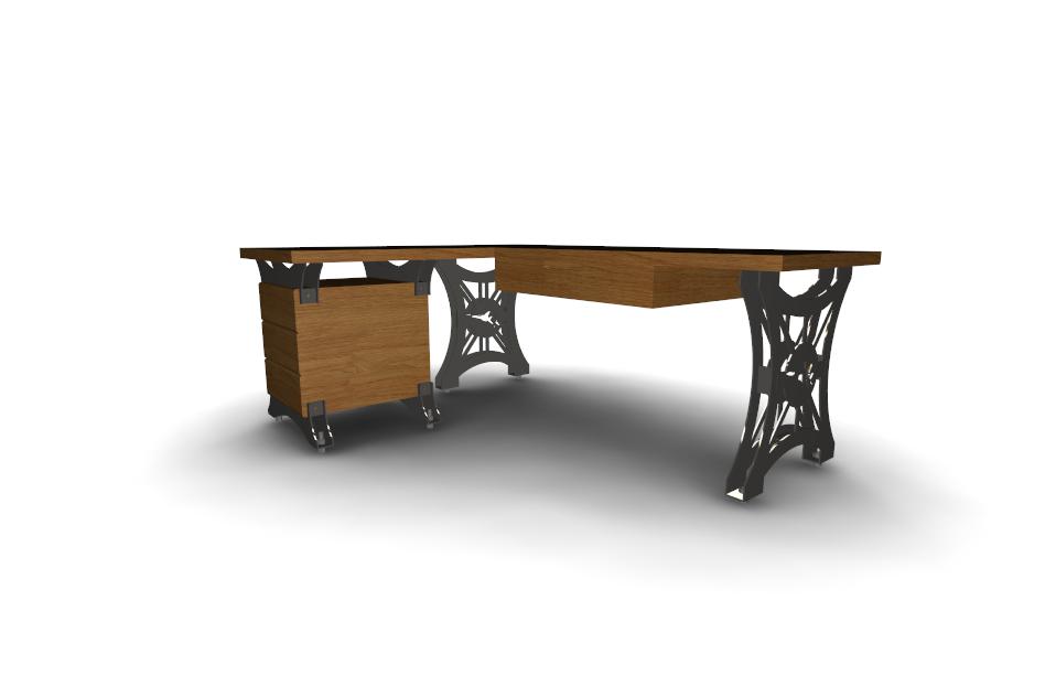 3D модель Стол в стиле лофт-индастриал 1200х1800х700 мм