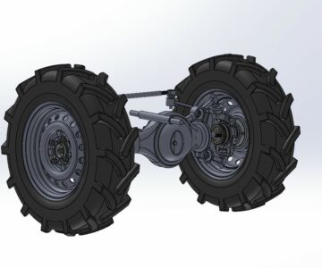 3D модель Передний мост на минитрактор со смещенным редуктором