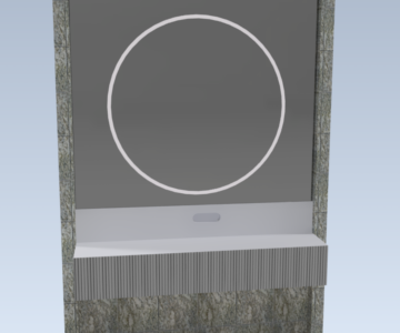 Чертеж Зеркало с круговой подсветкой у тумбы