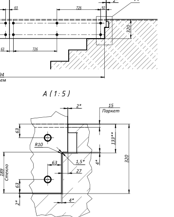 3D модель Стеклянное ограждение в проем 1100х3194 мм