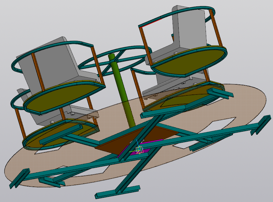 3D модель Карусель детская на 4 сиденья