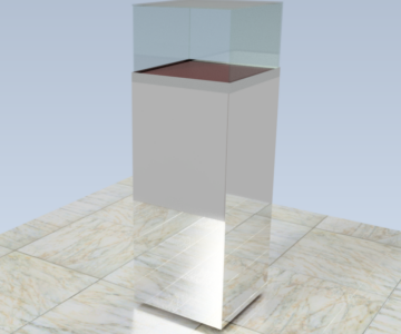 Чертеж Зеркальная тумба 450х450х1333 мм со стеклянным куполом