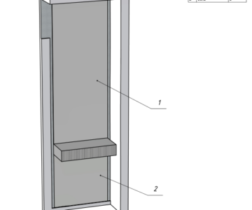 3D модель Зеркало 685х1753 у тумбы