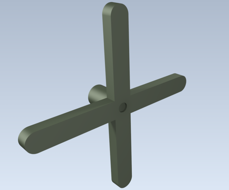 3D модель Ручка мебельная в виде равностороннего креста
