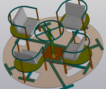 3D модель Карусель детская на 4 сиденья