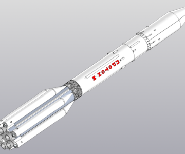 3D модель Ракета-носитель Протон-М (упрощенная модель)