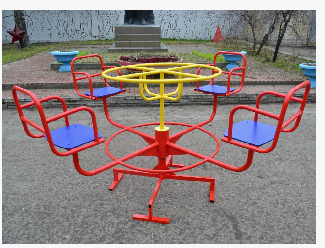 3D модель Карусель детская на 4 сиденья