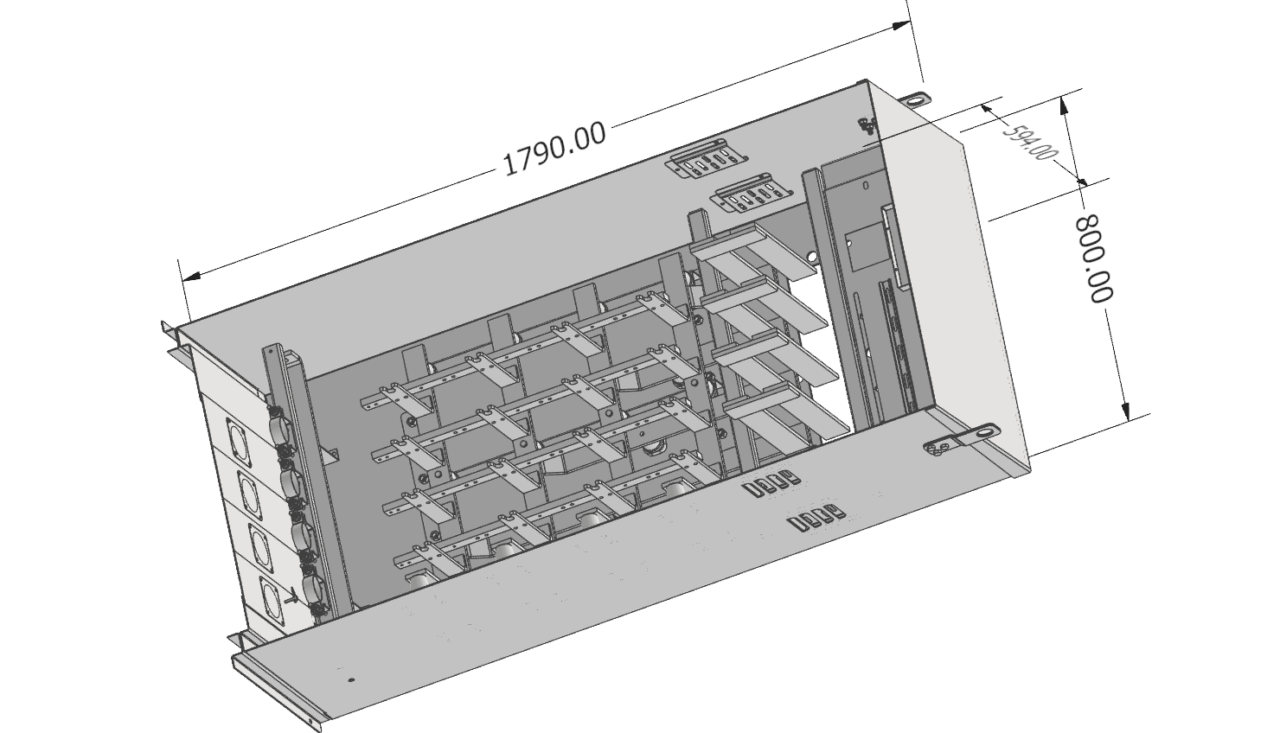3D модель Шкаф электротехнический 800 х 594 х 1790 с ошиновкой