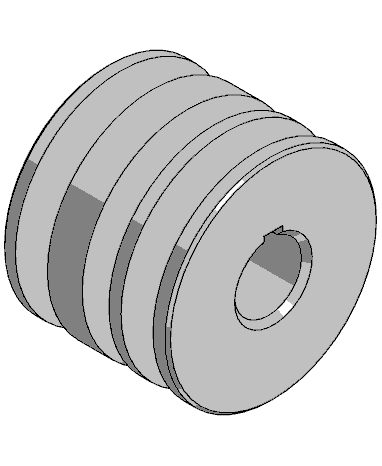 3D модель Шкив 3-х ручейковый с посадочным диаметром 25 мм