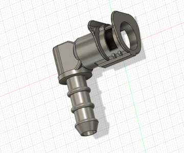 3D модель Штуцер насоса омывателя фар автомобиля Opel zafira C