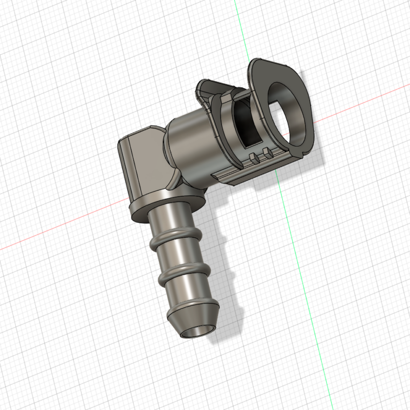 3D модель Штуцер насоса омывателя фар автомобиля Opel zafira C
