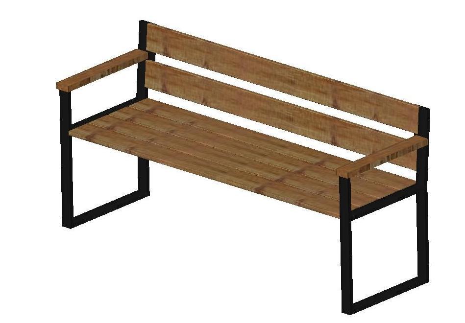 3D модель Скамейка 1720х560х810 мм