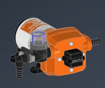 3D модель 3д-модель мембранного насоса SEAFLO SFDP2-027-017-41